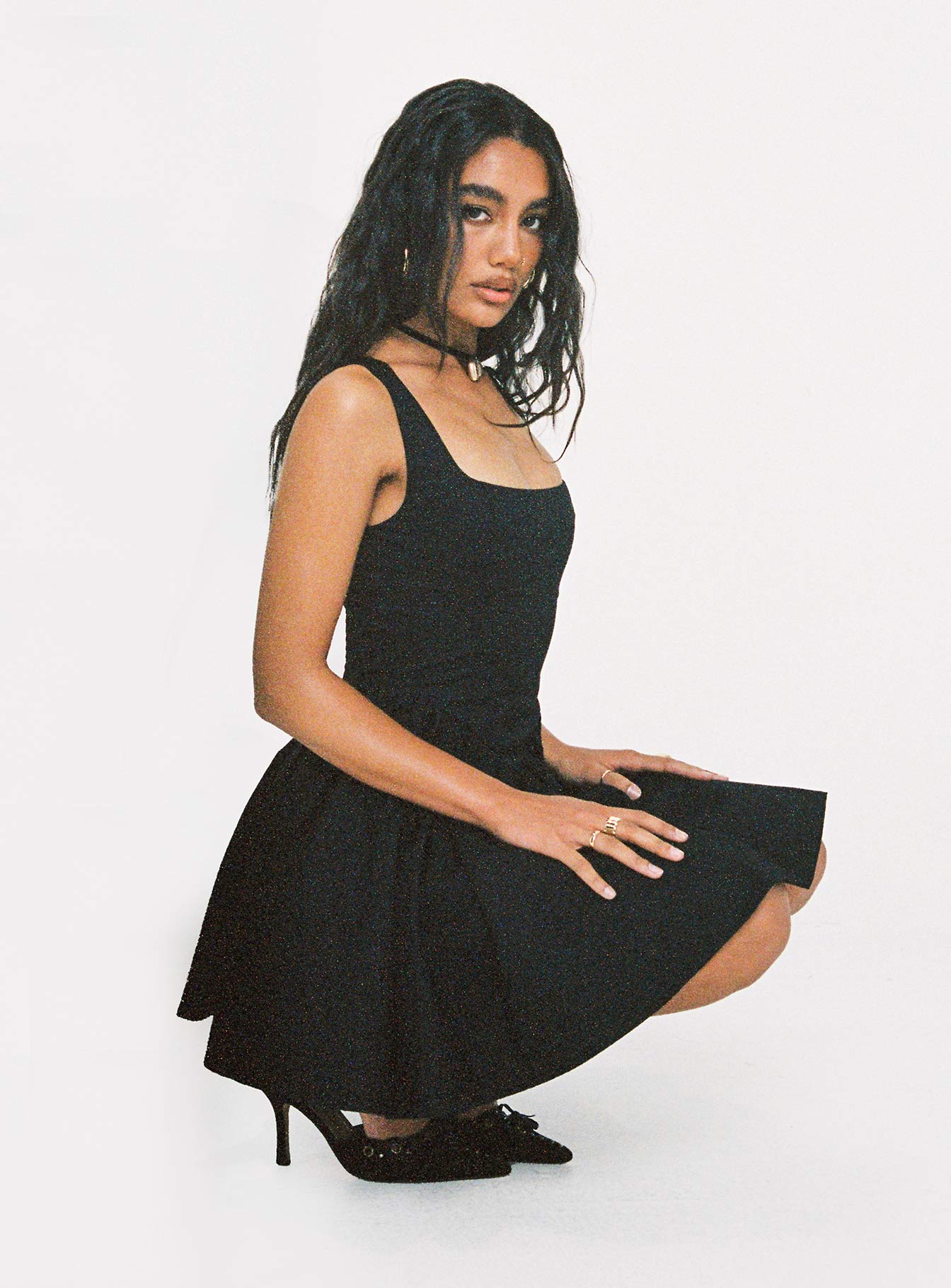 Straplie Mini Dress Black