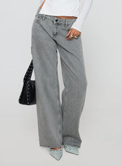 Ellanor Low Rise Slouch Denim Jean Washed Grey Petite
