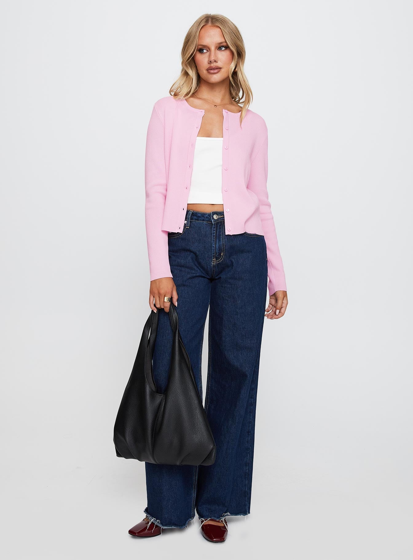 Old Burlington Knit Cardigan Pink