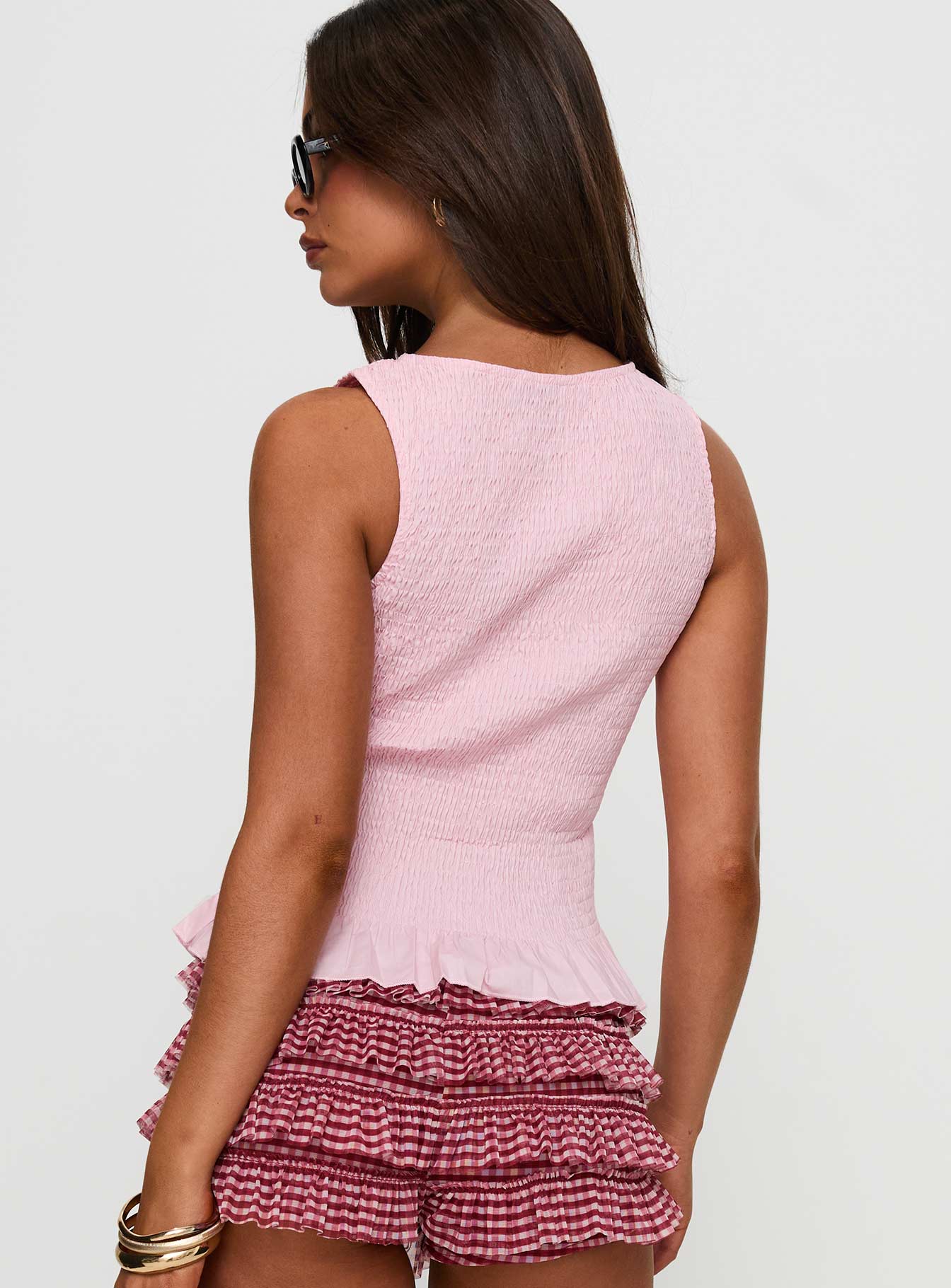 Chauntelle Ruched Top Pink