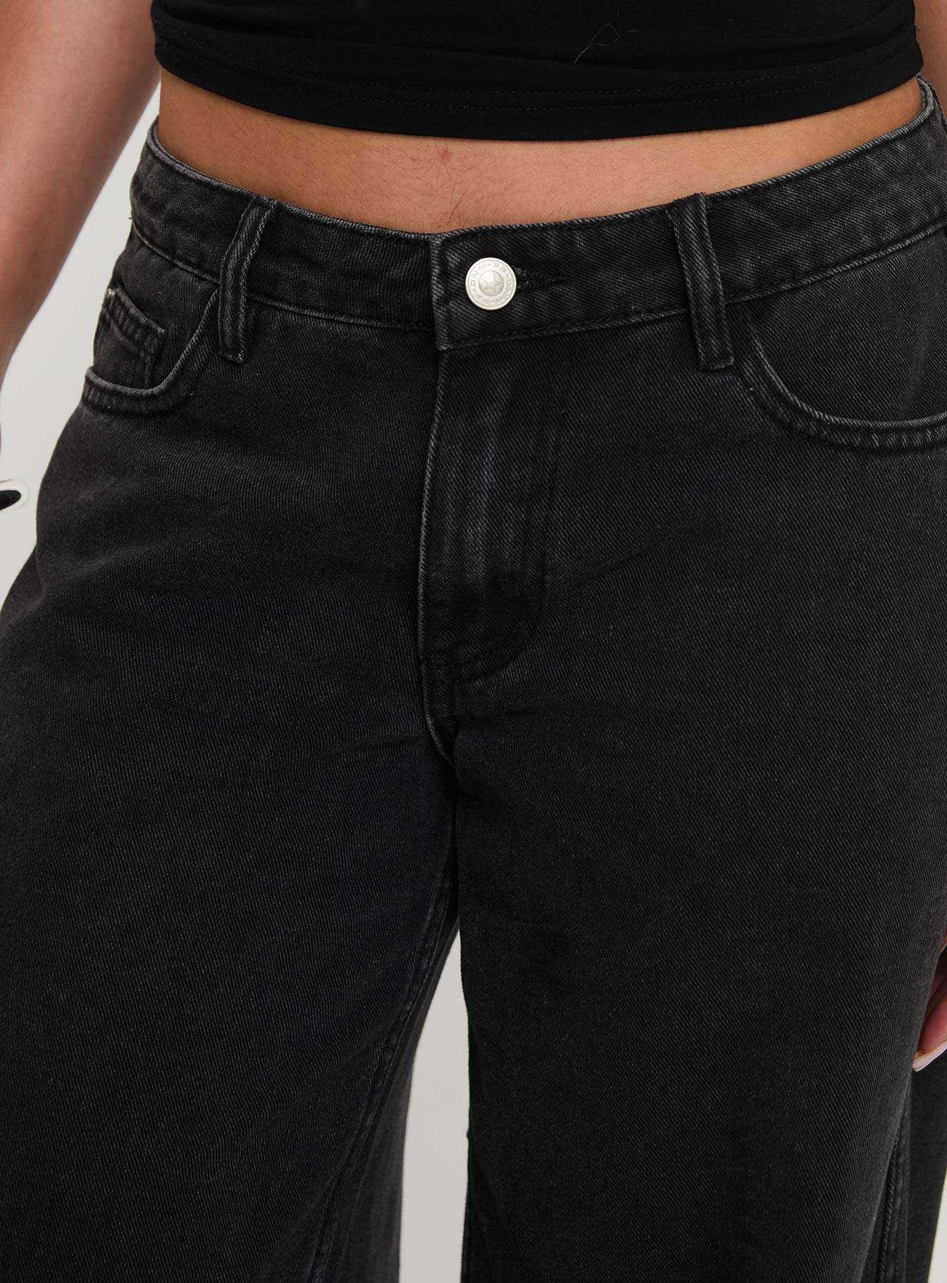Ramos Low Rise Denim Jeans Washed Black Petite